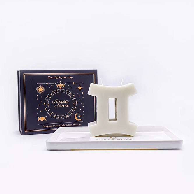 Gemini Candle | Sculptural Zodiac Candle | Aurea Nova